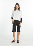 Square Stitch Knee Short in Black